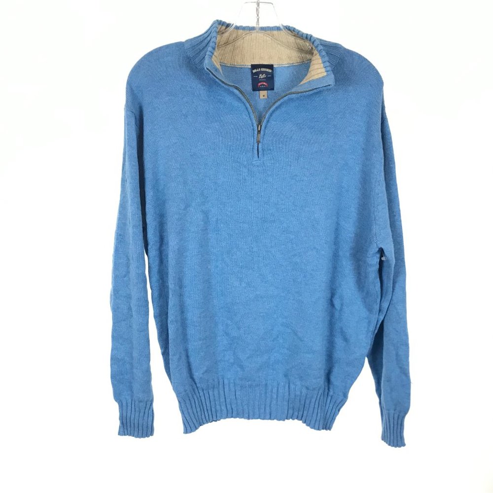 NWOT Medium Bills Khakis Blue Quarter Zip Sweater